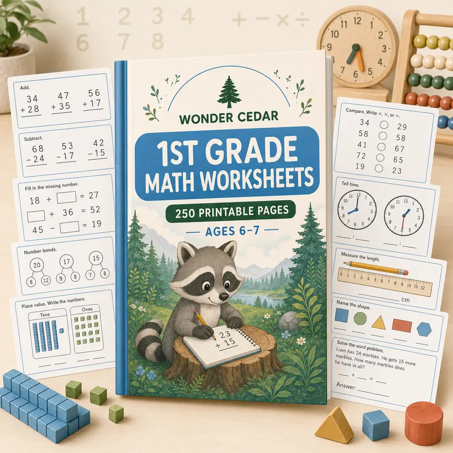 1st Grade Math Mastery workbook preview