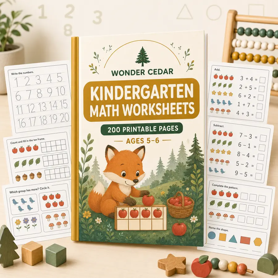 Kindergarten Math Adventure workbook preview