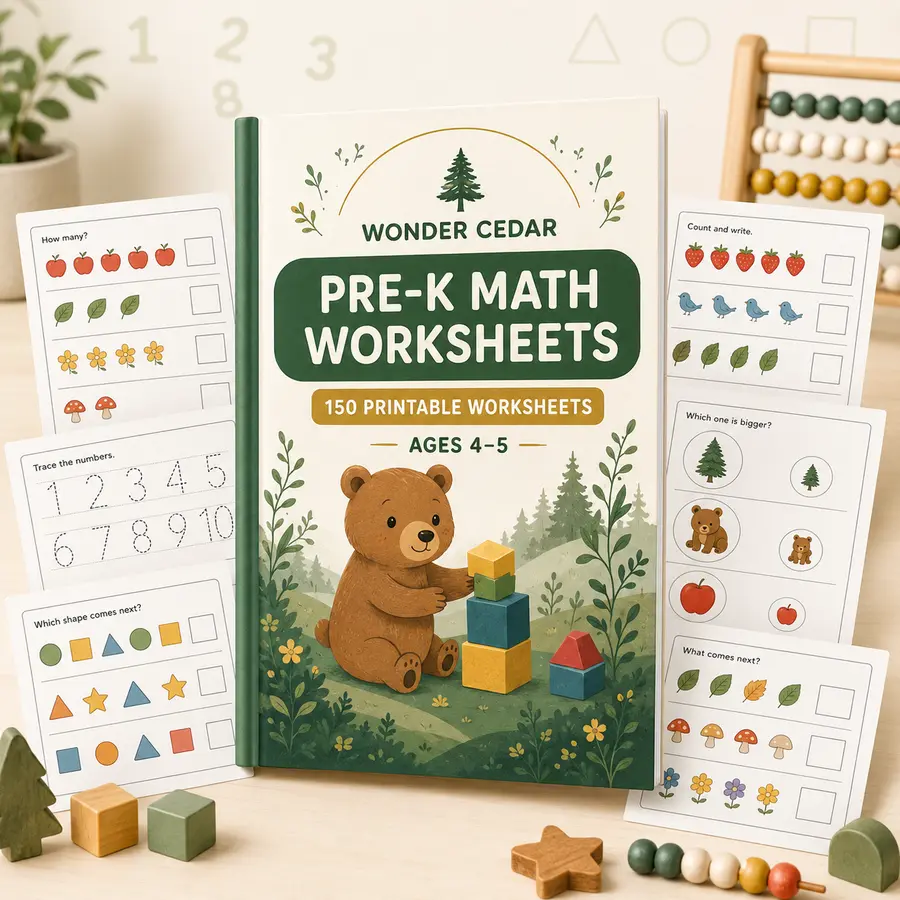Pre-K Math Adventure workbook preview